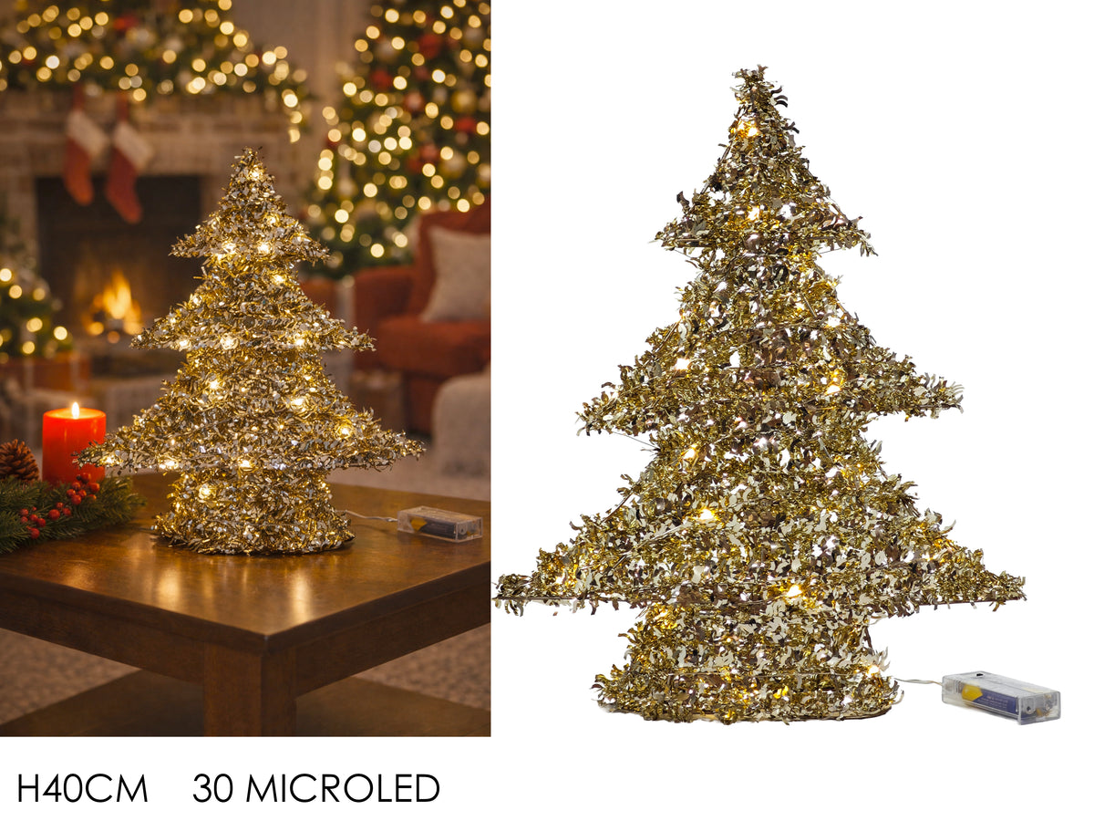 lbero di natale dorato 40 cm 30 microLED