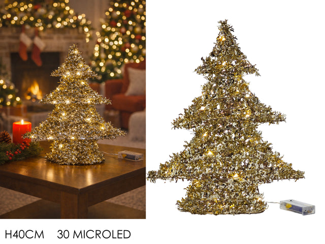 lbero di natale dorato 40 cm 30 microLED