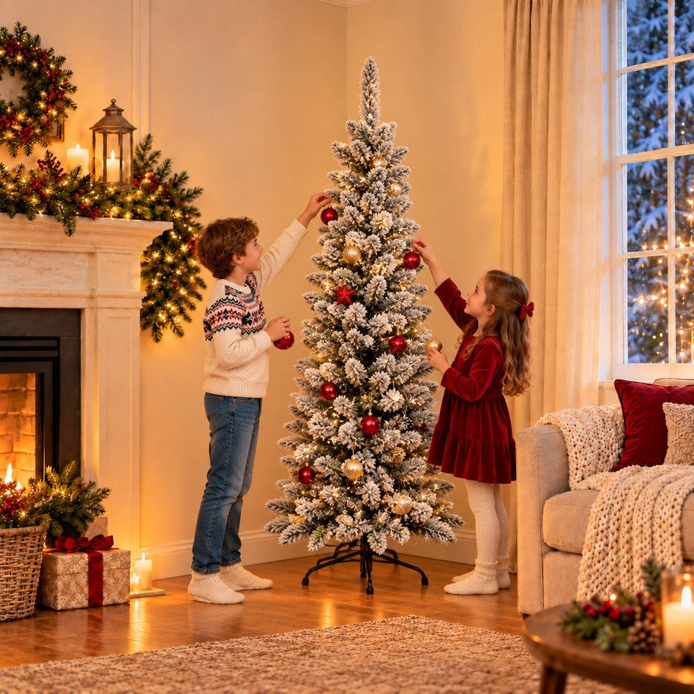 Albero di Natale Andalo Floccato 150 cm 320 Rami - immagine 2