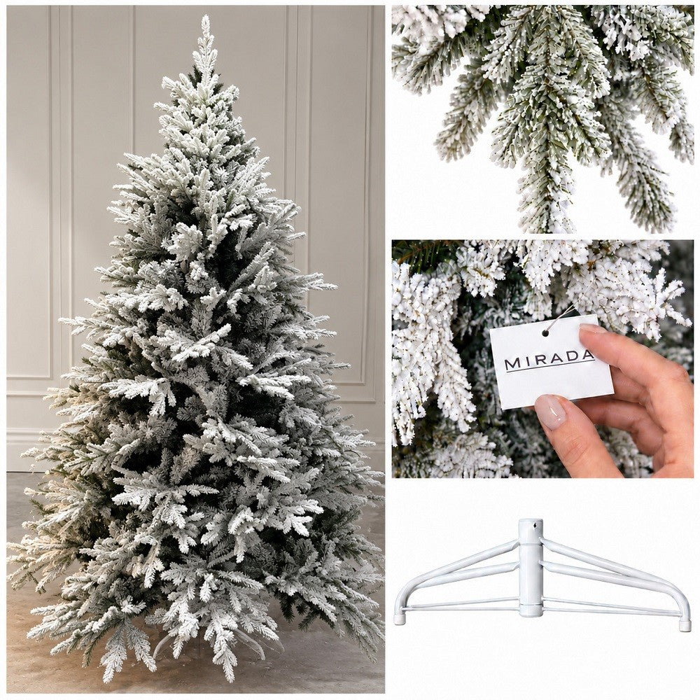 Albero di Natale Cortina Floccato 210 cm 1385 Rami - immagine 3