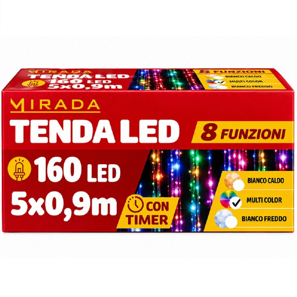 Tenda 160 Led Multicolor 5X0,9 mt - immagine 3