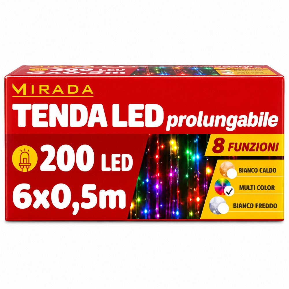 Tenda 200 Led Prolungabile Multicolor - immagine 2