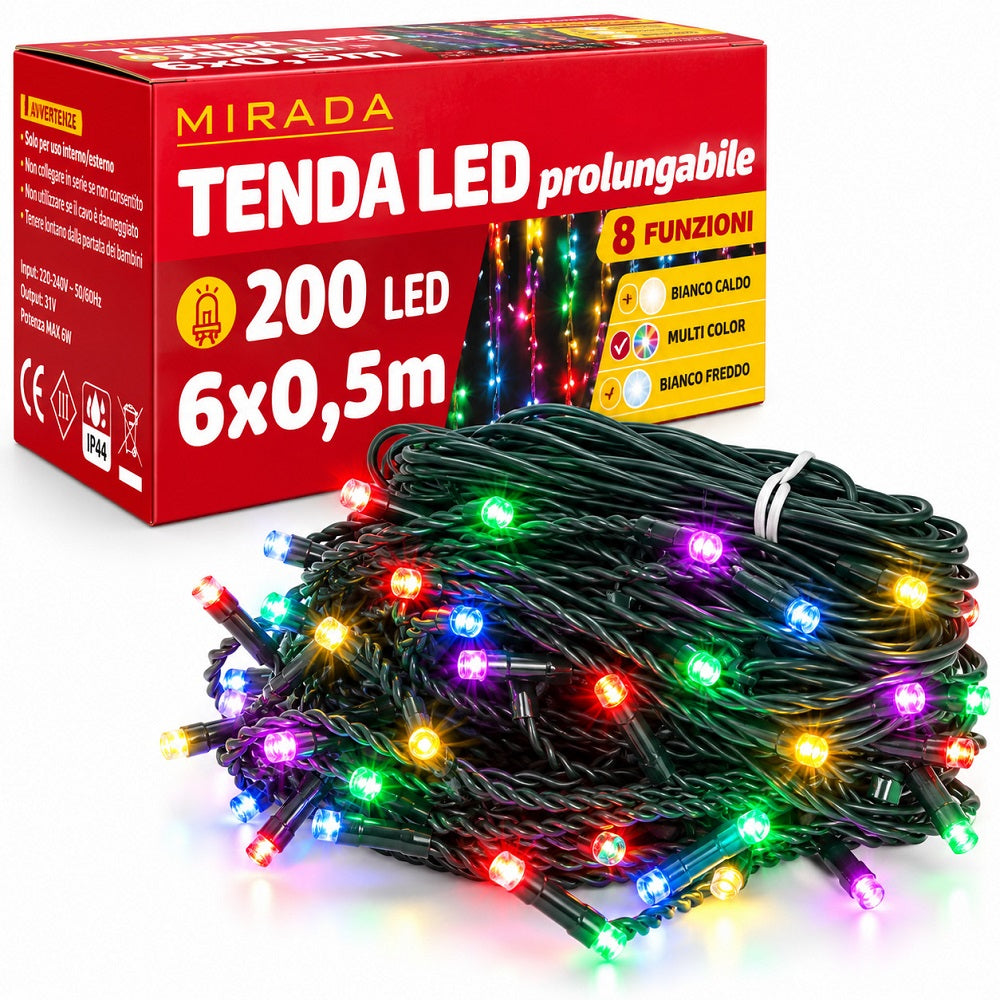 Tenda 200 Led Prolungabile Multicolor - immagine 3