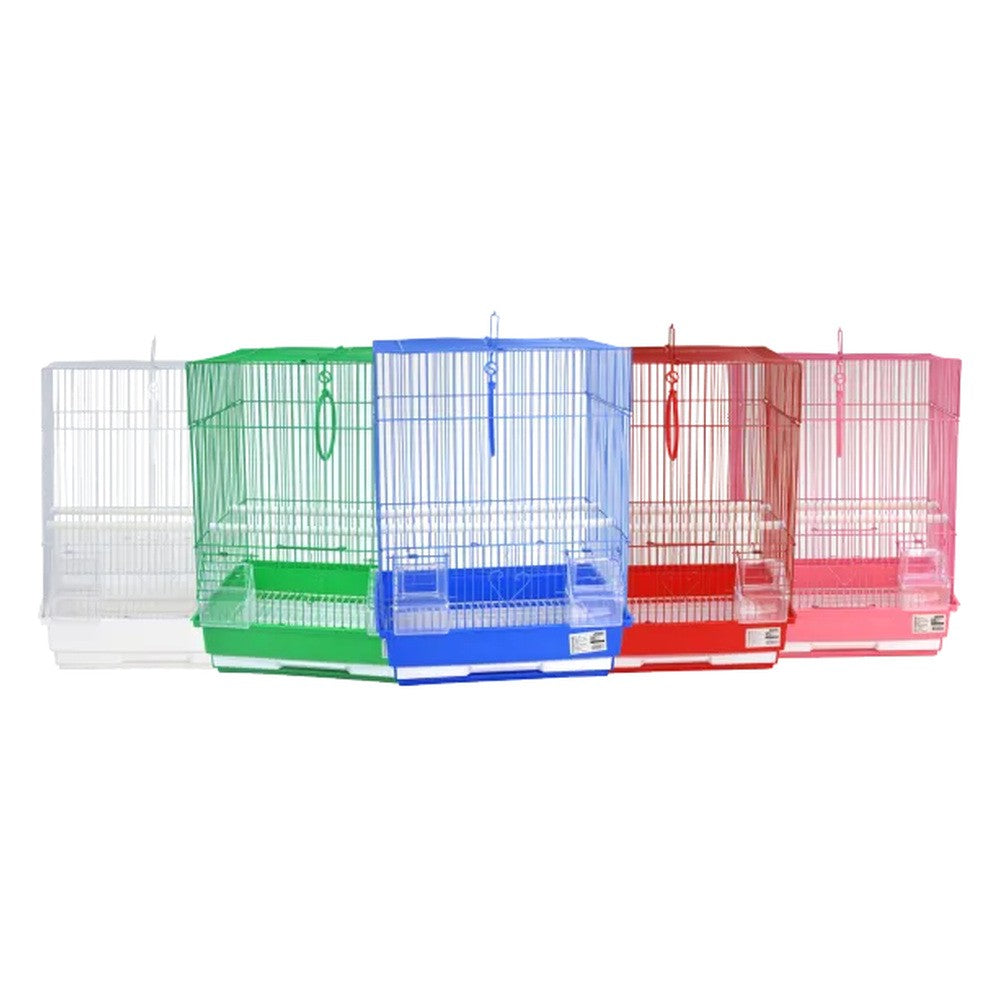 Gabbia quadrata per uccelli colori assortiti 35x28x46 cm - immagine 2