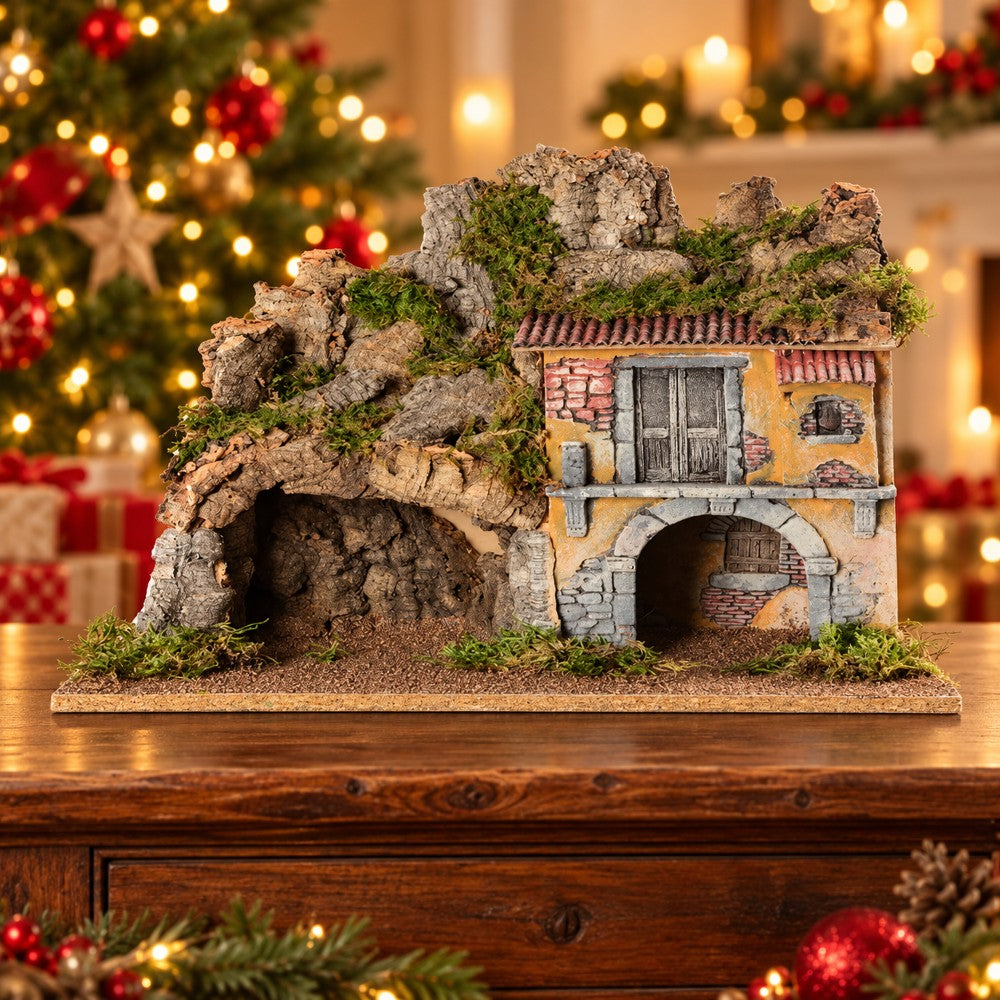 Paesaggio Presepe con Casa e Grotta - immagine 2