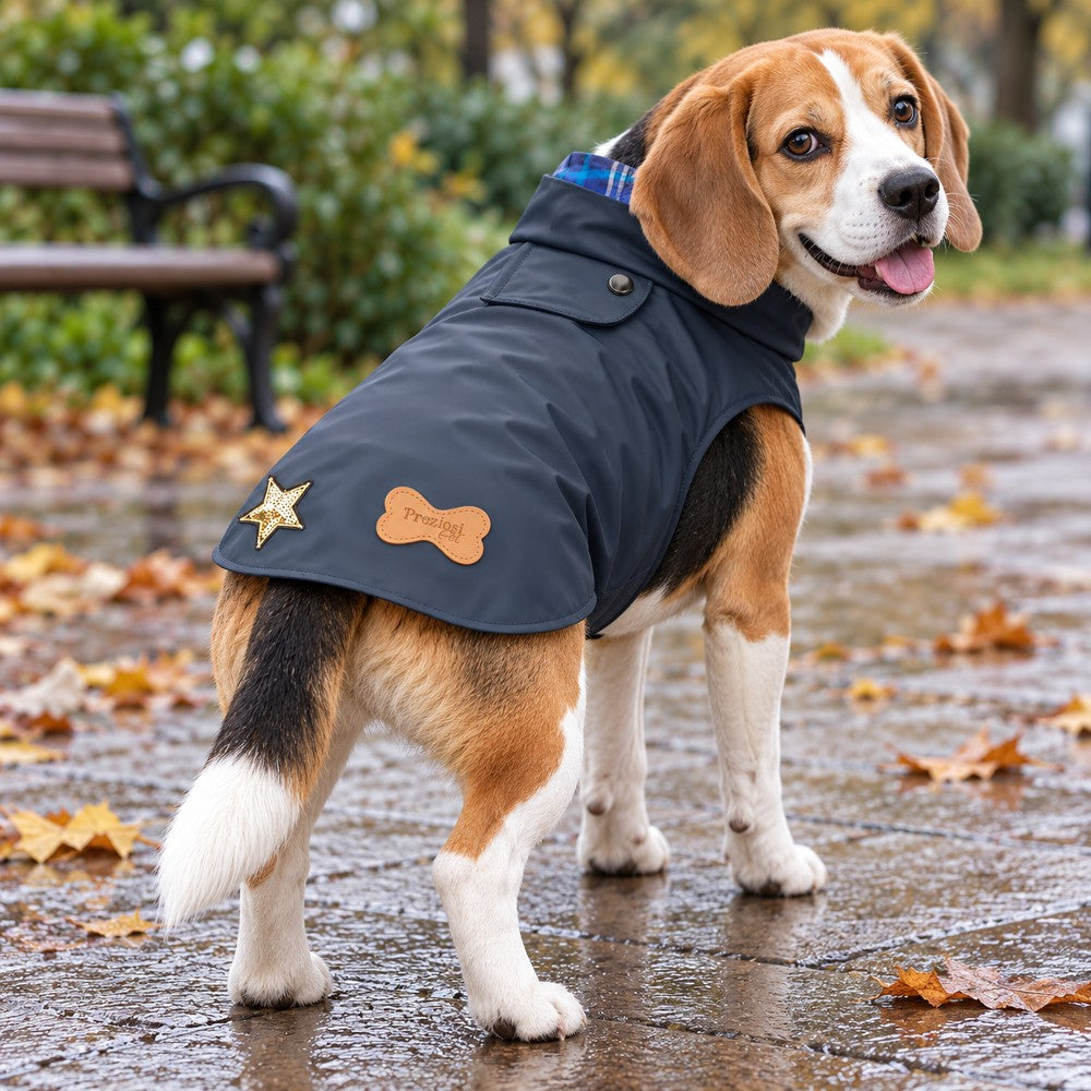Impermeabile Per Cani Blu Classico 40 cm - immagine 2