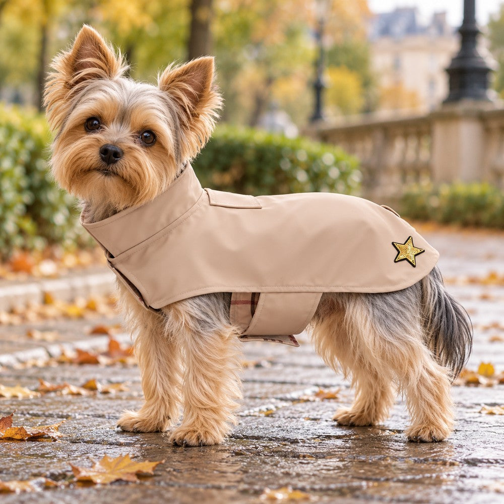 Impermeabile Per Cani Beige Classico 35 cm - immagine 2