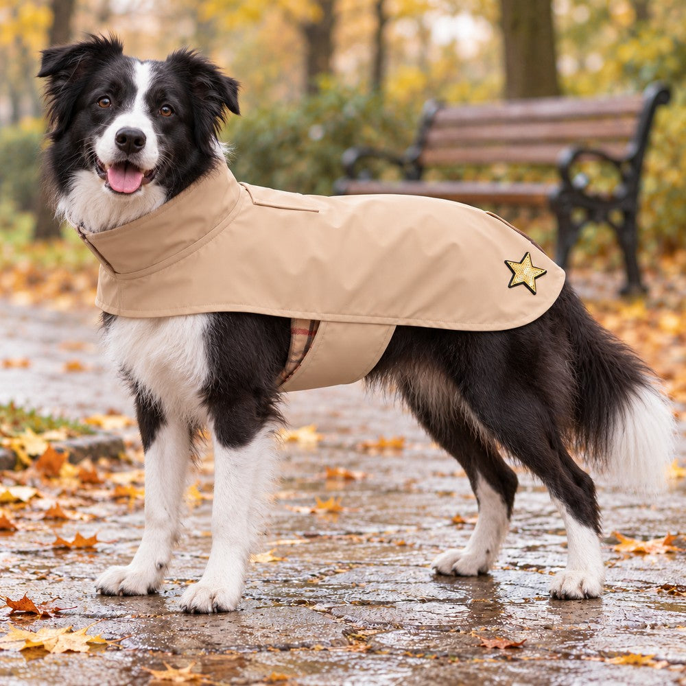Impermeabile Per Cani Beige Classico 45 cm - immagine 2