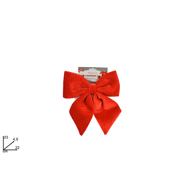 immagine-1-due-esse-christmas-fiocco-velluto-22-cm-rosso-hjh22-00-ean-8053482138626