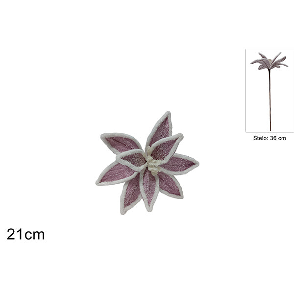 immagine-1-due-esse-christmas-stelo-fiore-c-pelliccia-21-cm-lill-ean-8053482194264