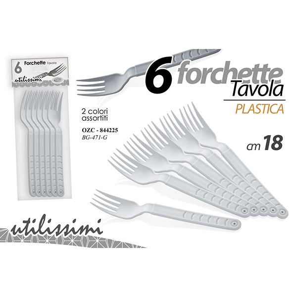 Set 6 Forchette Plastica Assortite 844225