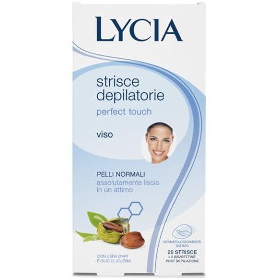 immagine-1-sodalco-lycia-strisce-depilatorie-perfect-touch-viso-20pz-ean-8002340314283