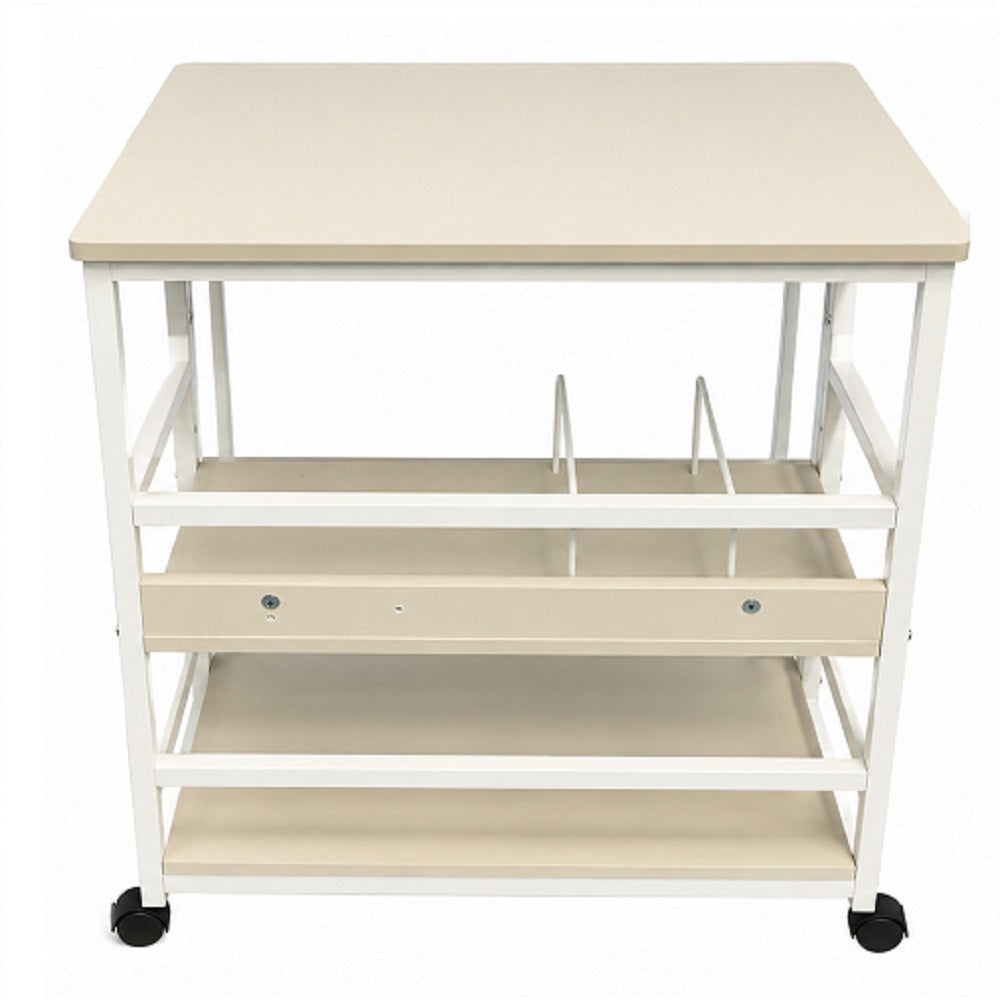 SCRIVANIA KRETA LEGNO E BIANCO 3 RIPIANI