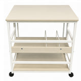 SCRIVANIA KRETA LEGNO E BIANCO 3 RIPIANI