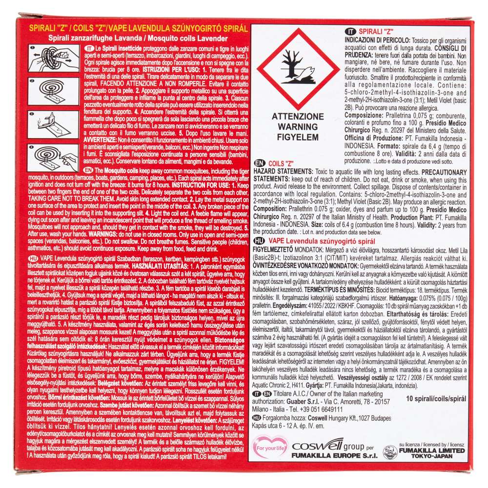 Spirali Profumate Antizanzare 10 Pezzi Vape