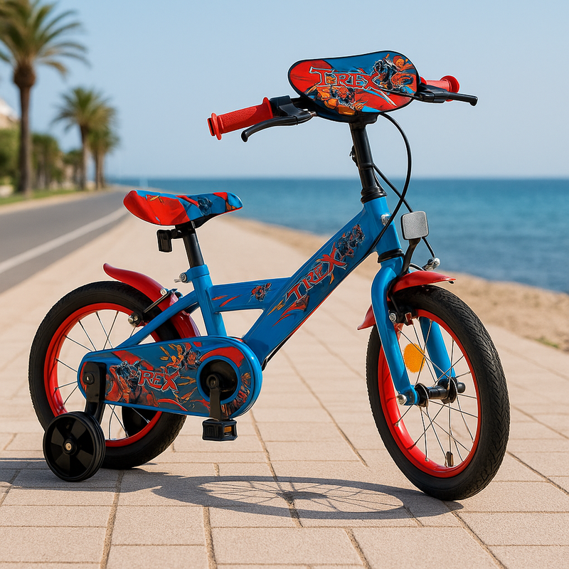 Bici 12"   T-Rex Con Rotelline Stabilizzatrici