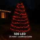 Luci Di Natale 500 Led Da Esterno Rosso Caldo