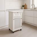 Carrello Da Cucina Teti Con Anta E Ribalta Bianco