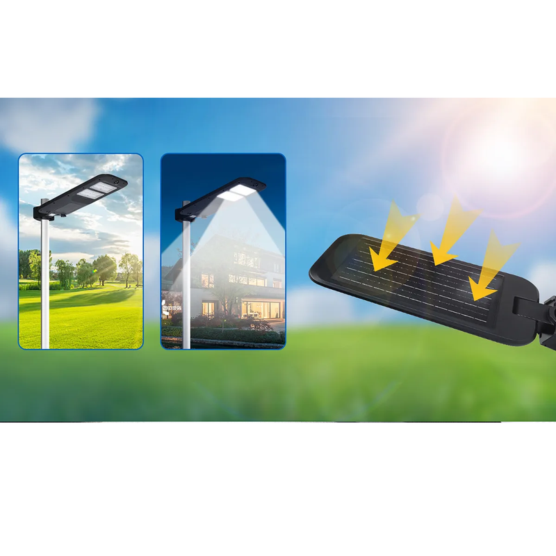 Lampione Solare Con Telecomando 180w 6500k Nero