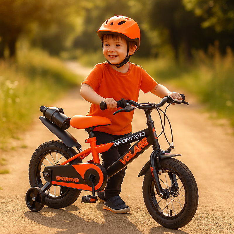 BICI BIMBO 12 NEON ARANCIO/NERA NYLON