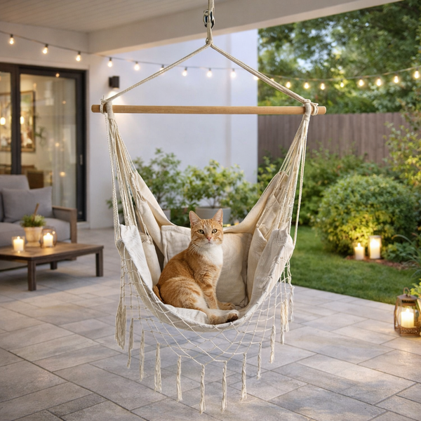 Amaca Sedia Aurora Con Cuscino E Frange 130x100cm