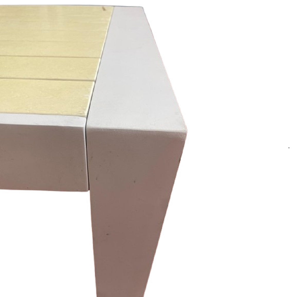 Tavolino Outlet Congo 110x62x41cm Bianco/Giallo- Imperfezioni Estetiche