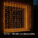 Tenda Luci Di Ntale 192ledflash 3x1mt Bianca Calda