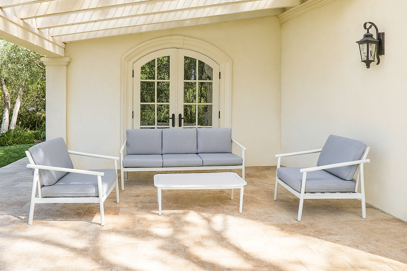 Set Salotto Africa Bianco Alluminio