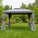 Gazebo Elegance 3x4 Antracite Telo Bianco Grigio