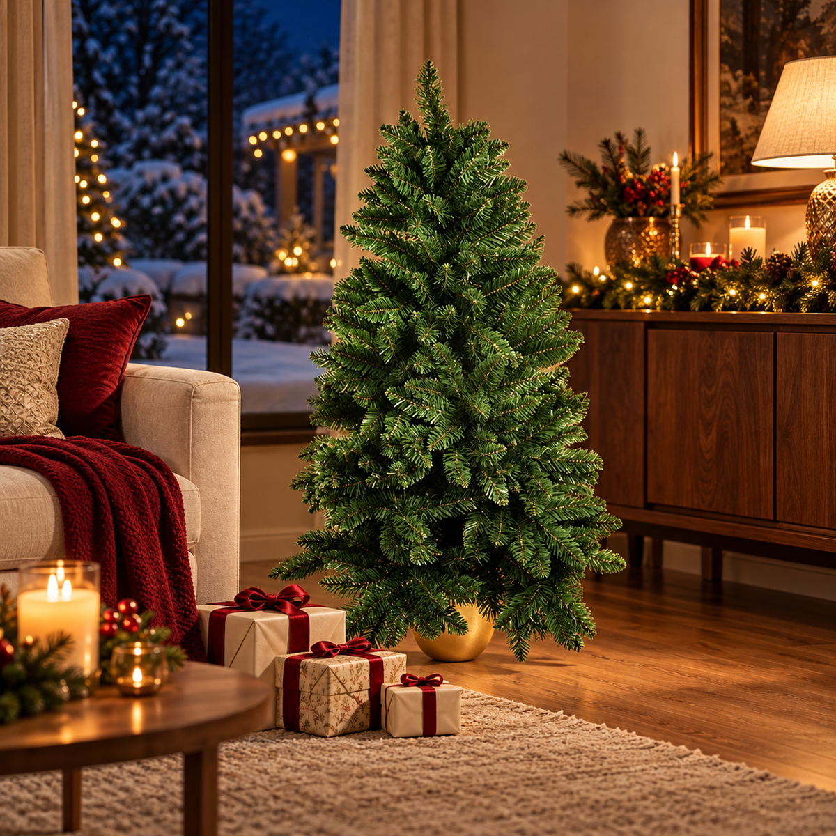 Albero Di Natale Verde 120 Cm Con Vaso Alla Base