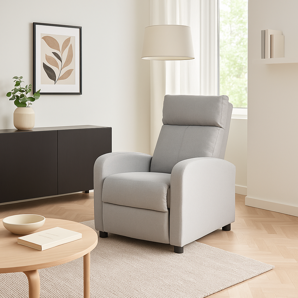 Poltrona Recliner Aisha In Tessuto Grigio