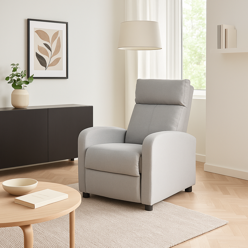 Poltrona Recliner Aisha In Tessuto Grigio