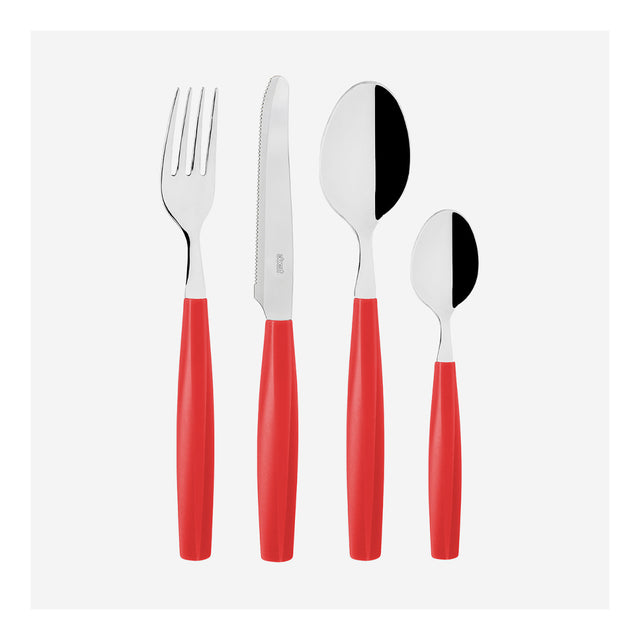 abert servizio posate 24pz exagona rosso ean 8007413945135