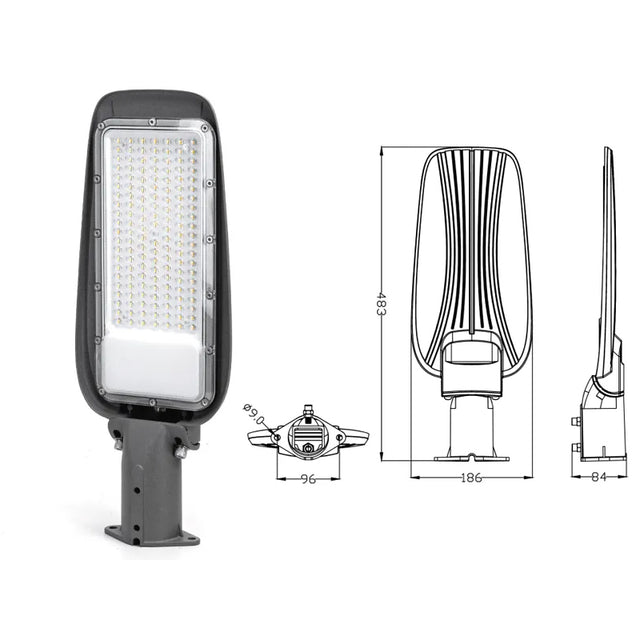 aigostar lampione stradale led dob slim 100w ean 8433325317003