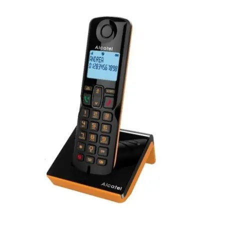 alcatel telefono cordless alcatel s280 dect nero arancione ean 3700601425406