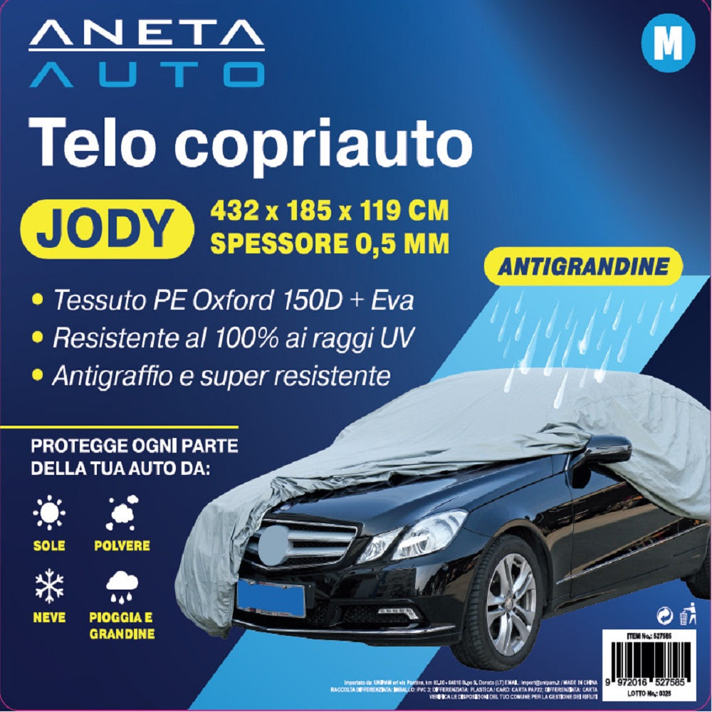 Jody Rizzo Telo Copriauto Jody Antigrandine 432x185x119 Cm – ORIZZONTESHOP.IT