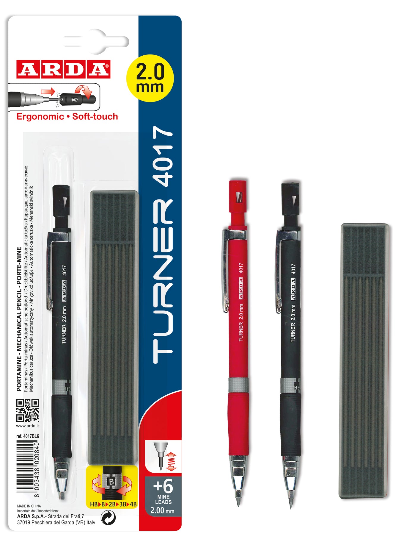 arda portamine a scatto turner 2 00 mm ricambi arda ean 8003438020840