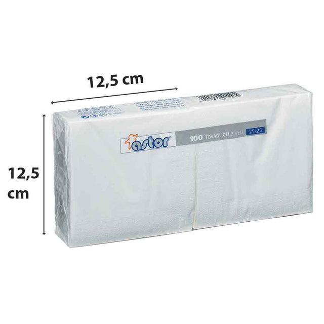 astor tovaglioli 25x25 2 veli 100pz bianco ean 8000875011561