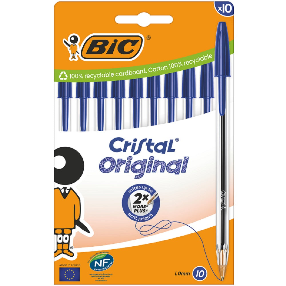 bic italia penna a sfera bic cristal original 10pz blu ean 3086123734746