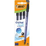 bic italia penna a sfera bic cristal soft 4pz nera ean 3086123734647