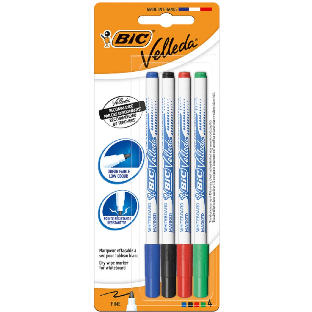bic italia pennarelli per lavagna a punta fine confezione 4pz ean 3086120027247