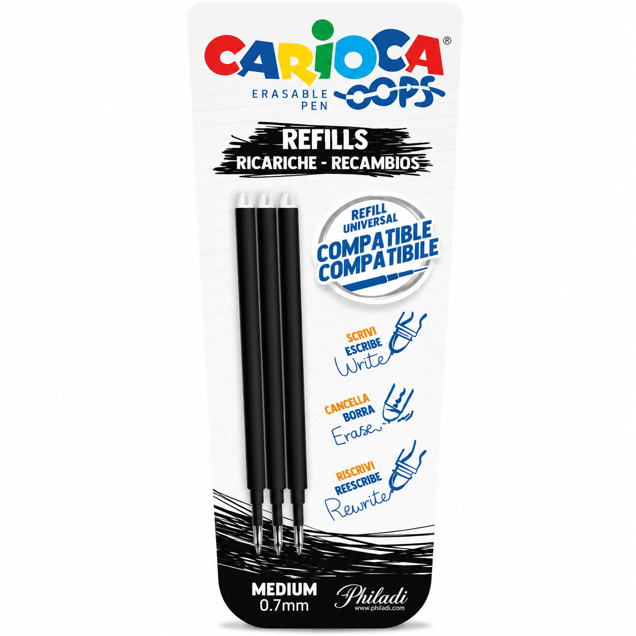 carioca refill nero penna cancellabile ops carioca 3pz ean 8003511410414