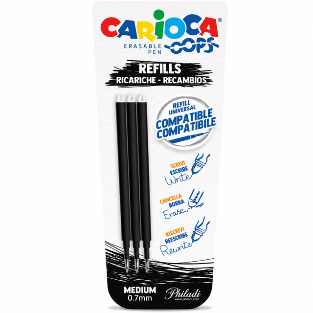 carioca refill nero penna cancellabile ops carioca 3pz ean 8003511410414