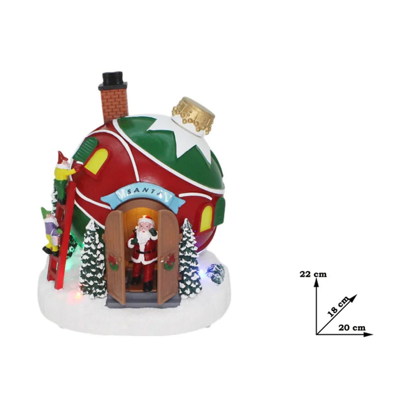 christmas collection casa di babbo natale con movimento led e musica ean 8059529971874