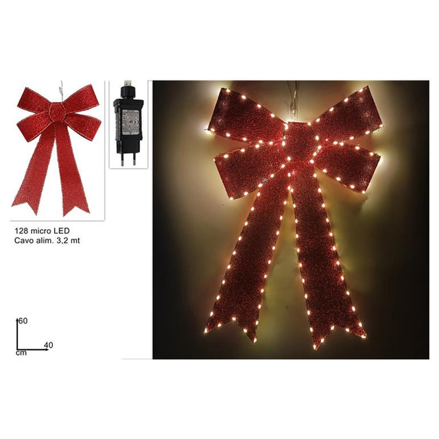 christmas collection fiocco rosso 60cm con 128 microled ean 8053482285689