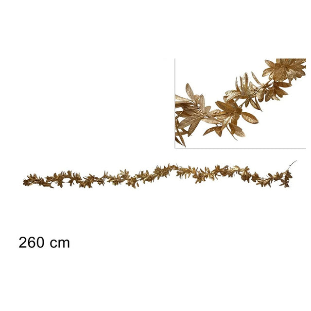 christmas collection ghirlanda 260cm foglie glitter oro ean 8053482338323
