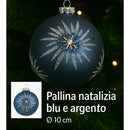 christmas collection pallina di natale blu e argento 10 cm ean 8055329240042