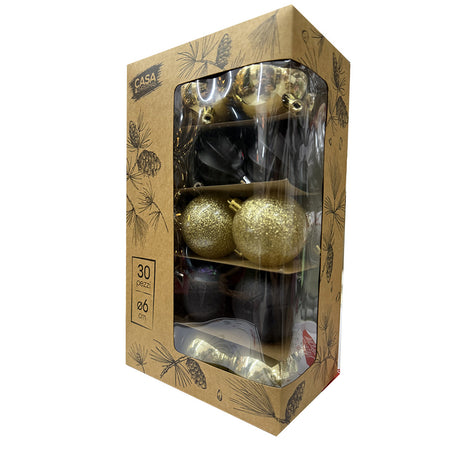 christmas collection pallina di natale oro e nero 6 cm conf 30pz ean 8027458189165