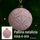 christmas collection pallina di natale rosa e oro 10 cm ean 8055329236366