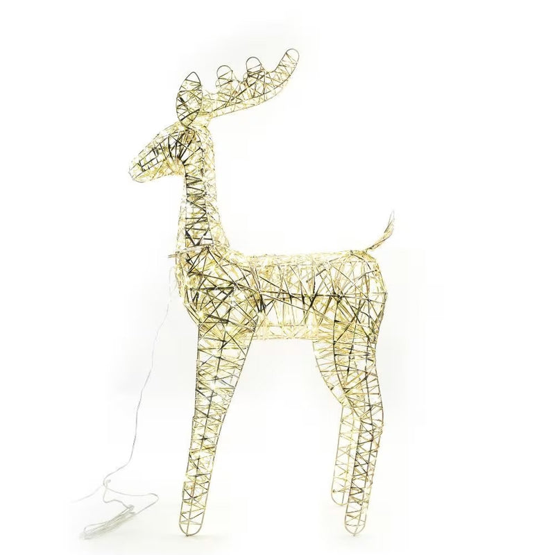 christmas collection renna oro in metallo con 200 luci 51x19x85 cm ean 8056001258409